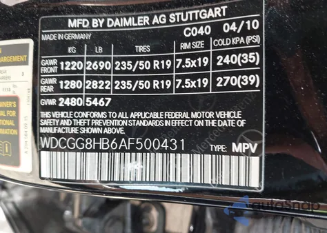 2010 Mercedes-Benz Glk 350 4Matic z USA, uszkodzony, nr VIN WDCGG8HB6AF500431